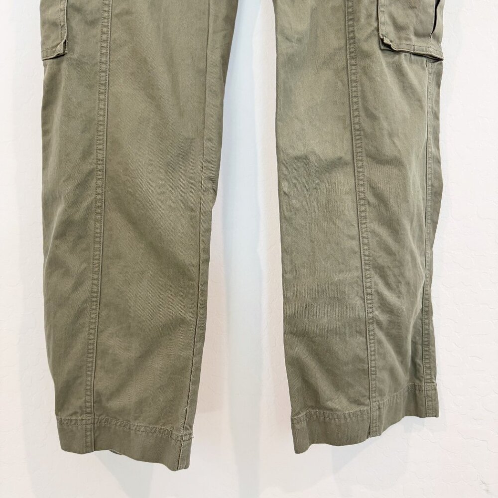 Abercrombie Relaxed Cargo‎ Pants Wide Leg Baggy Grunge High Rise Olive Green 25 - Picture 6 of 11